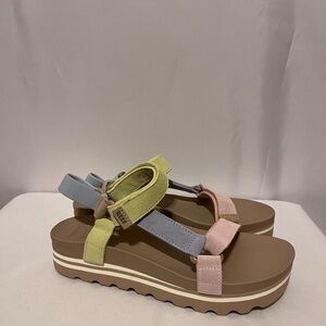 Reef Womens Sandals Size 9 Cushion Rem Hi Color Block Comfort Summer Vacation